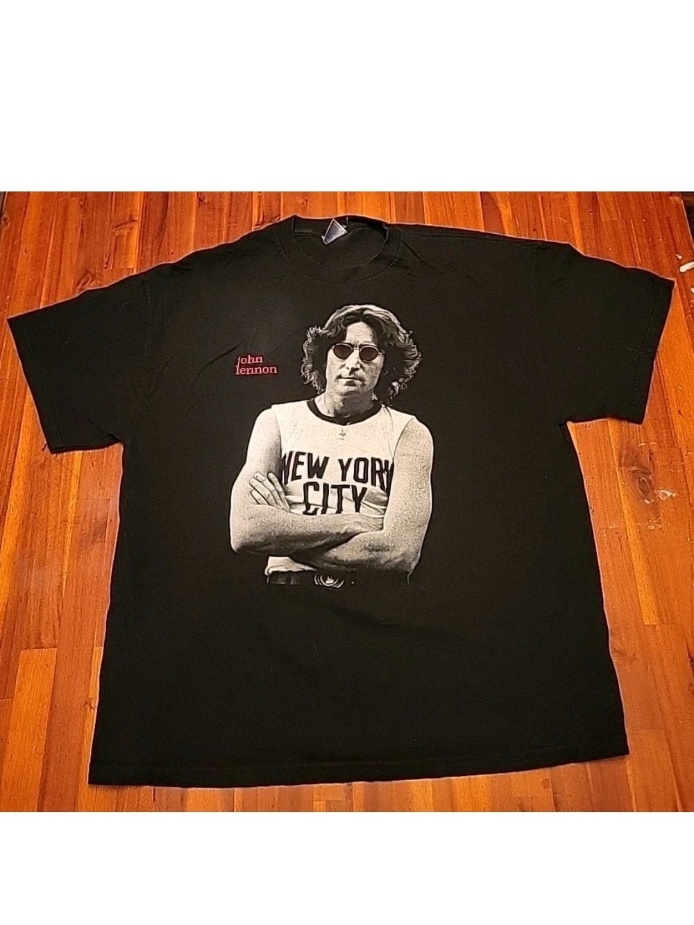 Vintage John Lennon T-shirt XL Black Imagine Lyrics Nice Pre-owned Condition
